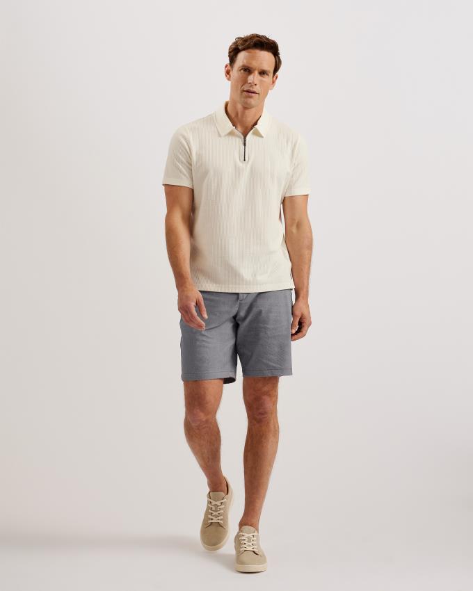 Short Ted Baker Regular Fit Textured Tailored Bleu Homme | LNG-69853312